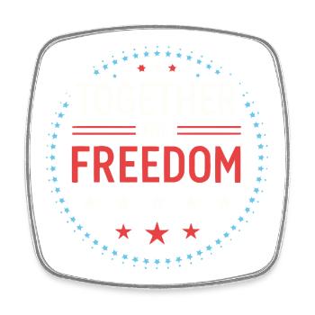 Together for Freedom – Star Badge - Square fridge magnet - white - Front