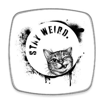 Reste bizarre Illustration de chats modernes style Street - Magnet carré - blanc - Devant