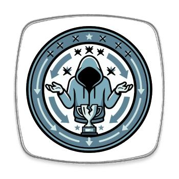 Verlierer Emblem Gaming Looser Logo - Viereckiger Kühlschrankmagnet - Weiß - Vorne