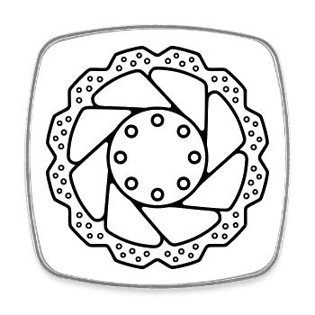 Brake Disc Bicycle MTB Part - Square fridge magnet - white - Front