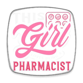 Dieses Mädchen Liebt Es, Eine Apothekerin Zu Sein - Viereckiger Kühlschrankmagnet - Weiß - Vorne