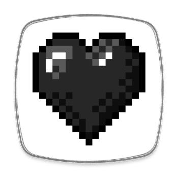 Retro Pixel Art Black Heart - Viereckiger Kühlschrankmagnet - Weiß - Vorne
