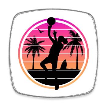 Basketball Spielerin Sunset - Viereckiger Kühlschrankmagnet - Weiß - Vorne