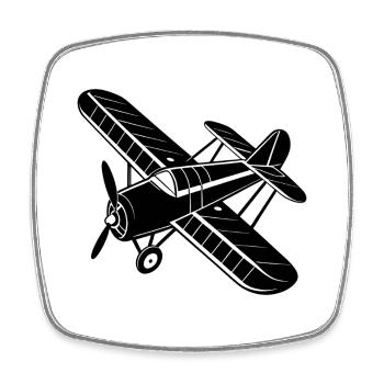 airplane - Square fridge magnet - white - Front