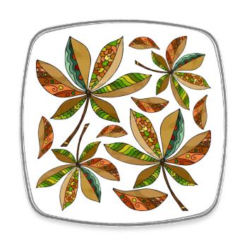 leaves - Square fridge magnet - white - Front