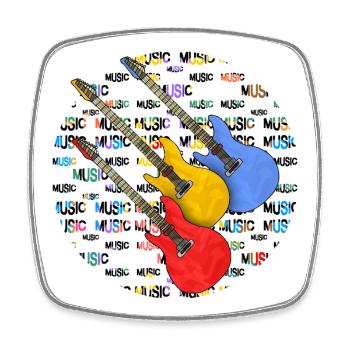 Guitars - Square fridge magnet - white - Front