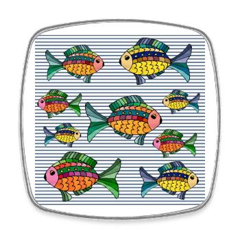 Fish - Square fridge magnet - white - Front
