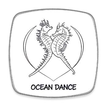 Seahorse Couple – Bond in the Sea - Square fridge magnet - white - Front