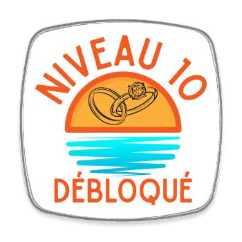 Level 10 Unlocked, Creative and Fresh Design - Square fridge magnet - white - Front
