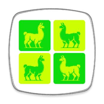 Llama Pop Art - Square fridge magnet - white - Front