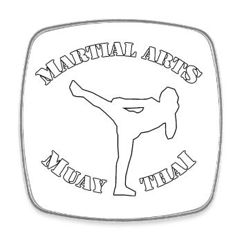 Muay thai - Square fridge magnet - white - Front