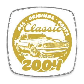 22e anniversaire - Classic Musclecar 03/2004 - Magnet carré - blanc - Devant