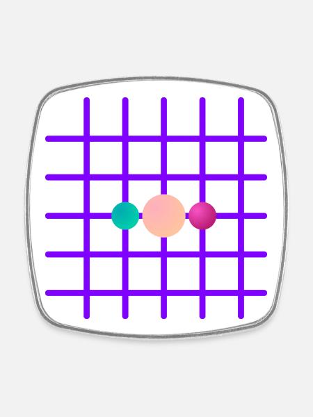 Neon Grid Three-Ball - Square fridge magnet - white