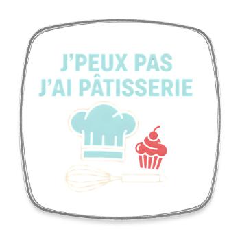 I can't I pastry - Square fridge magnet - white - Front