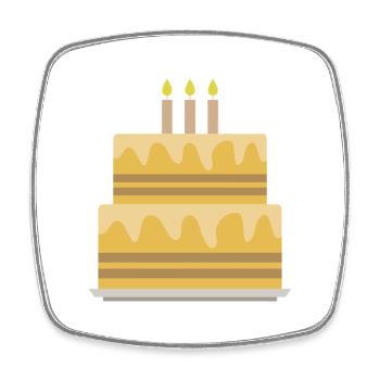 Birthday cake - Square fridge magnet - white - Front