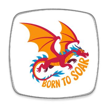 Born to take off: Hang gliding - Square fridge magnet - white - Front