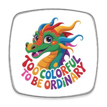 Dragon coloré autonome - Magnet carré - blanc - Devant