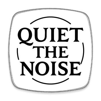 Quiet the Noise Statement in a Circle for Focus - Square fridge magnet - white - Front
