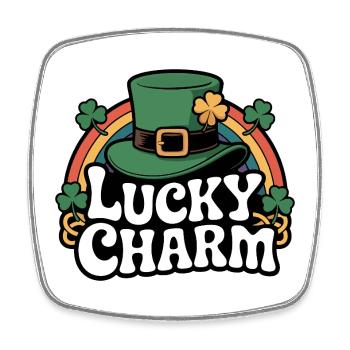 Lucky Charm Leprechaun-Hat Design - Viereckiger Kühlschrankmagnet - Weiß - Vorne