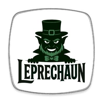 Leprechaun Grüner Kobold - Viereckiger Kühlschrankmagnet - Weiß - Vorne