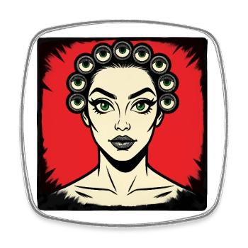 I SEE YOU - nice people - Square fridge magnet - white - Front