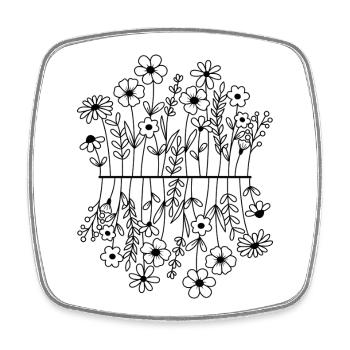 Blumen - Viereckiger Kühlschrankmagnet - Weiß - Vorne