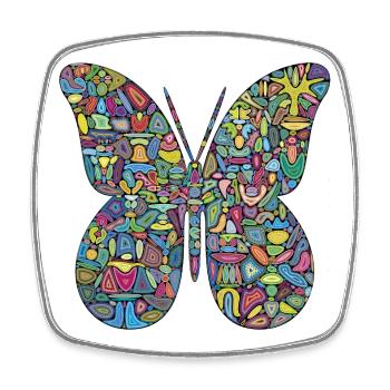 Farbspektakel-Schmetterling - Viereckiger Kühlschrankmagnet - Weiß - Vorne