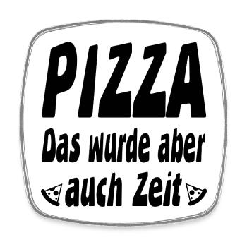 Pizza - Viereckiger Kühlschrankmagnet - Weiß - Vorne