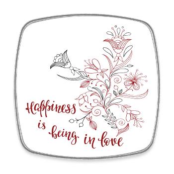 Love and happiness - Square fridge magnet - white - Front