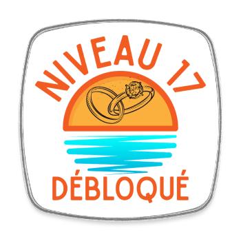 Level 17 Unlocked, a creative and joyful touch - Square fridge magnet - white - Front