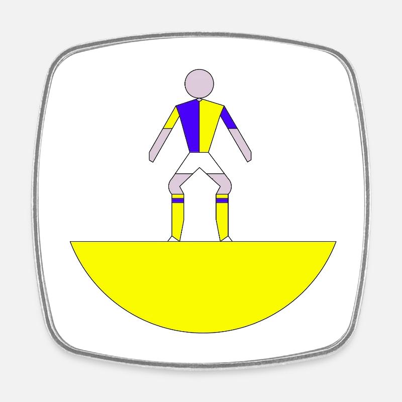 Subbuteo Abstract Figure on Yellow Base - Square fridge magnet - white