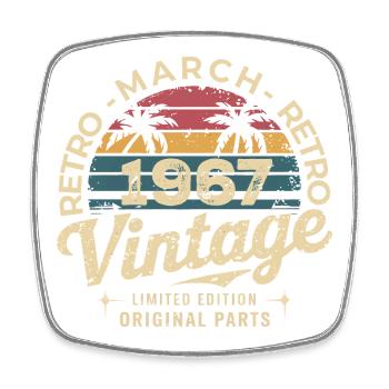 Anniversaire Mars 1967 Édition Limitée Retro March - Magnet carré - blanc - Devant