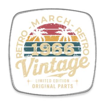 Anniversary March 1966 Limited Edition Retro March - Square fridge magnet - white - Front
