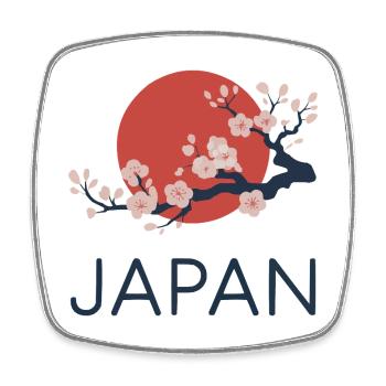 Japan Cherry Blossom Minimal - Square fridge magnet - white - Front