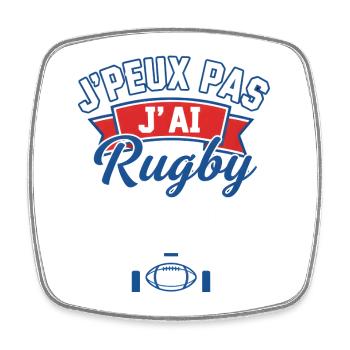 J'peux pas j'ai Rugby - Magnet carré - blanc - Devant