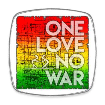 One Love No War Rainbow - Square fridge magnet - white - Front