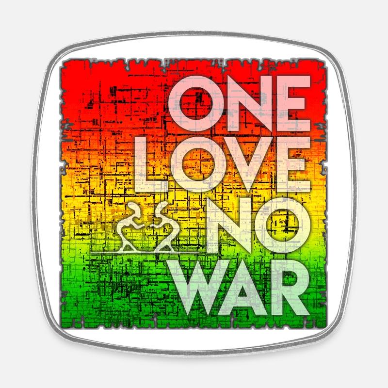One Love No War Rainbow - Square fridge magnet - white