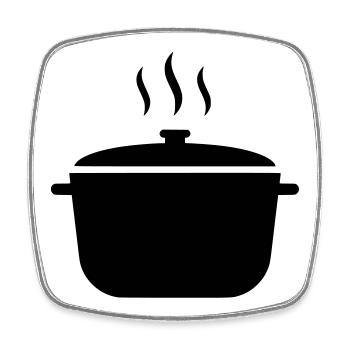 Kochtopf Suppe Dampf Icon - Viereckiger Kühlschrankmagnet - Weiß - Vorne