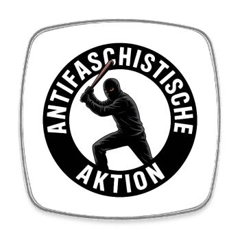 Antifaschistische Aktion - Antifa Tee - Viereckiger Kühlschrankmagnet - Weiß - Vorne