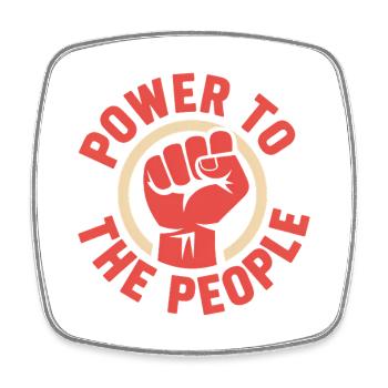 Le pouvoir au peuple - Socialist Antifa Tee - Magnet carré - blanc - Devant