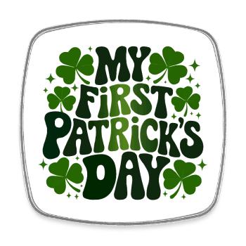 Ma première Saint-Patrick - Magnet carré - blanc - Devant
