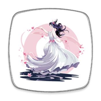 Moon Dance of the Cherry Blossom Fairy - Square fridge magnet - white - Front