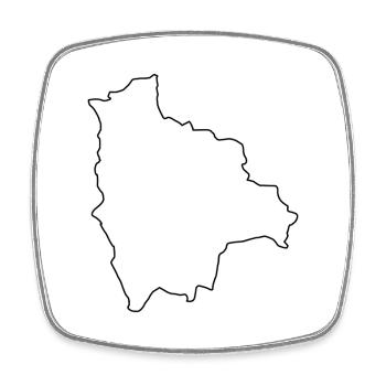 Bolivia outline map - Square fridge magnet - white - Front