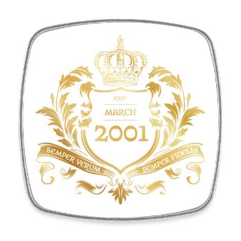 25e anniversaire Semper Verum - Créé en 03/2001 - Magnet carré - blanc - Devant