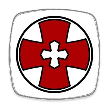 Cross circle - Square fridge magnet - white - Front