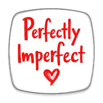 Perfectly Imperfect Herz Lettering - Viereckiger Kühlschrankmagnet - Weiß - Vorne