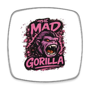 The angry gorilla - Square fridge magnet - white - Front