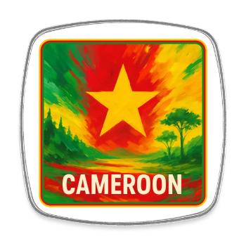 Conception de voyages au Cameroun - Magnet carré - blanc - Devant