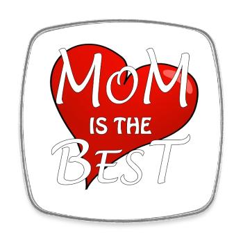 MOM IS THE BEST - Viereckiger Kühlschrankmagnet - Weiß - Vorne