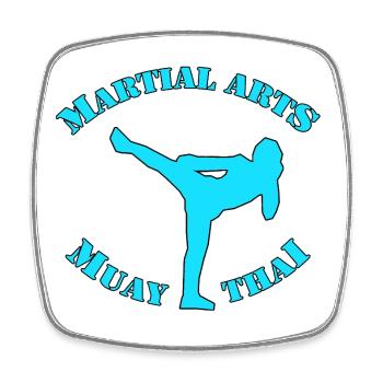MUAY THAI - Viereckiger Kühlschrankmagnet - Weiß - Vorne